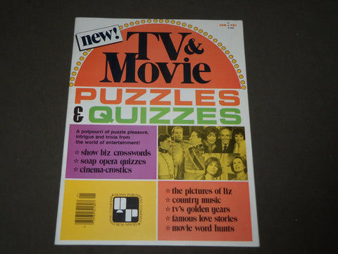 1978 JANUARY TV & MOVIE PUZZLES & QUIZZES MAGAZINE - GREAT PHOTOS - CW 558