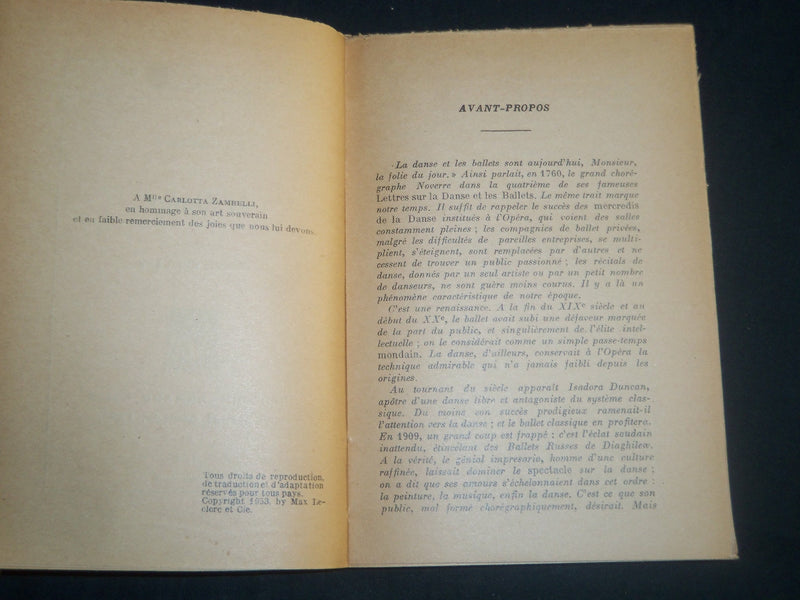 1953 PROBLEMES DE LA DANSE BOOK - LESLIE GETZ - BRILLANT INSCRIBED - KD 5718