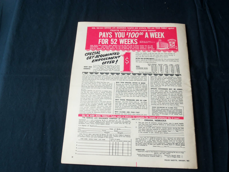 1963 JANUARY THE NATIONAL POLICE GAZETTE MAGAZINE - ANITA EKBERG - B 5718