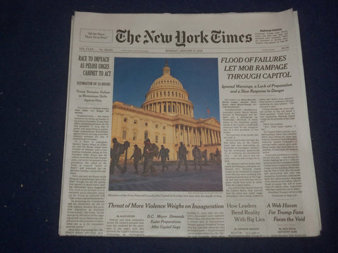 2021 JANUARY 11 NEW YORK TIMES-FLOOD OF FAILURES LET MOB RAMPAGE THROUGH CAPITOL