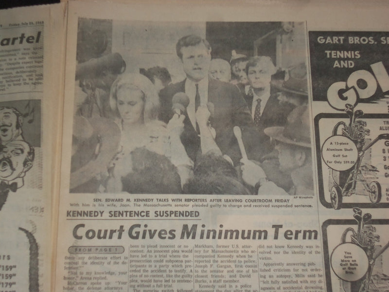 1969 JULY 25 DENVER POST NEWSPAPER -MOON 3 IN TOP SHAPE-KENNEDY GUILTY - NP 8056