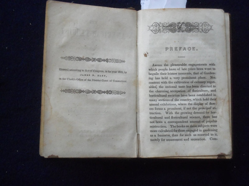 1845 THE AMERICAN FLORIST HARDCOVER BOOK BY JAMES NORMAN ELEY - KD 8746