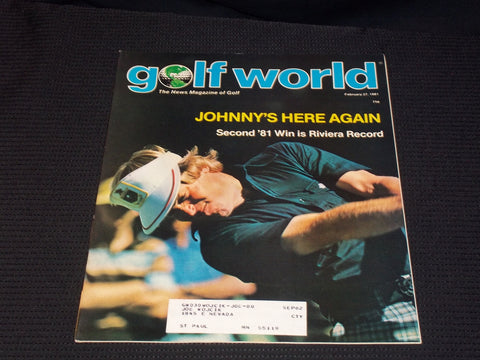 1981 FEBRUARY 27 GOLF WORLD MAGAZINE - JOHNNY MILLER FRONT COVER - E 6856