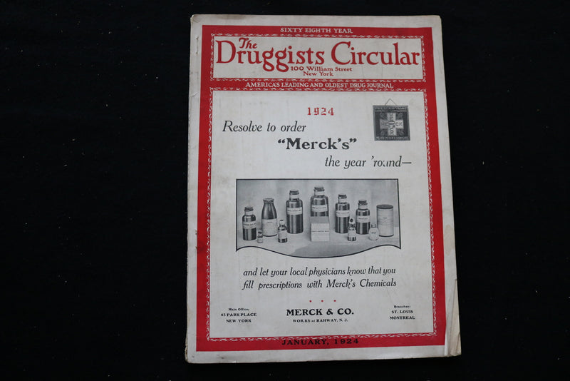 1924 JANUARY THE DRUGGISTS CIRCULAR MAGAZINE - MERCK & CO. COVER - B 1126E