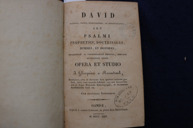1824 DAVID SEU PSALMI - OPERA ET STUDIO HARDCOVER BOOK - LATIN - KD 9555