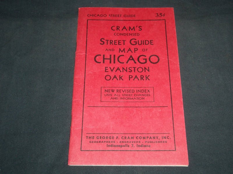 1949 CRAM'S STREET GUIDE & MAP OF CHICAGO - EVANSTON OAK PARK - J 8516