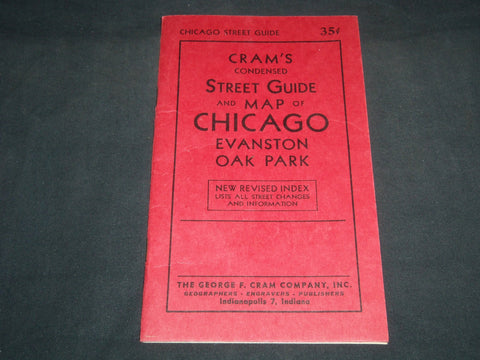 1949 CRAM'S STREET GUIDE & MAP OF CHICAGO - EVANSTON OAK PARK - J 8516