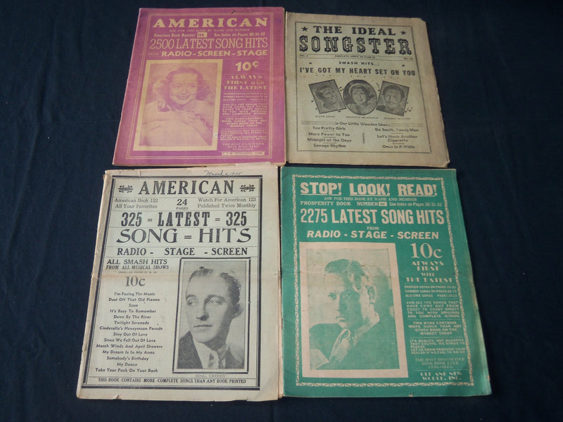 1934-1938 LATEST SONG HITS MAGAZINES LOT OF 10 - CROSBY - POWELL - O 1098H