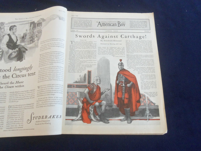 1932 APRIL AMERICAN BOY MAGAZINE - SWORDS AGAINST CARTHAGE! - ST 7067