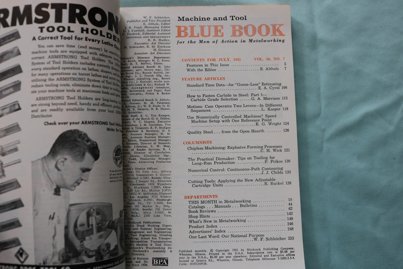 1961 MACHINE AND TOOL BLUE BOOK MAGAZINE - LOT OF 2 - K 3285