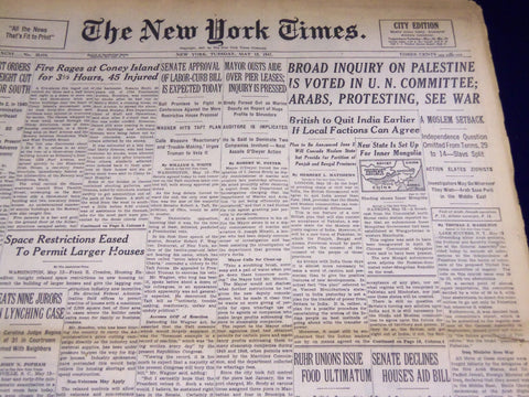 1947 MAY 13 NEW YORK TIMES - BROAD INQUIRY ON PALESTINE - NT 2769