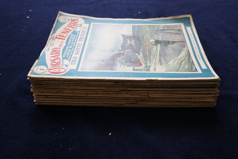 1920'S IL CORSARO DELLE TENEBRE MAGAZINES - LOT OF 39 OF 40 - ITALIAN - O 3546