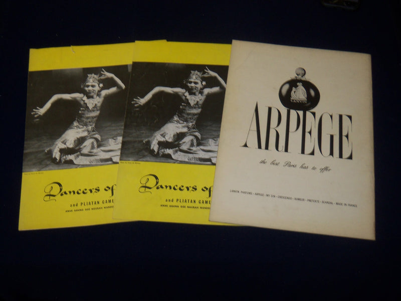 1950'S DANCERS OF BALI PROGRAM LOT OF 3 - GREAT PHOTOS - J 5049