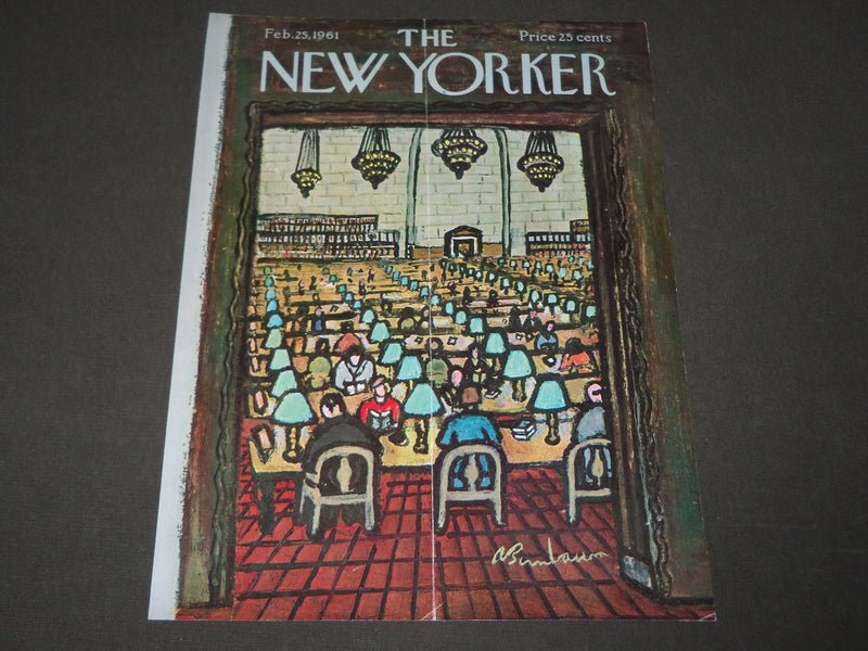 1961 FEBRUARY 25 NEW YORKER MAGAZINE FRONT COVER ONLY - GREAT ART FOR FRAMING