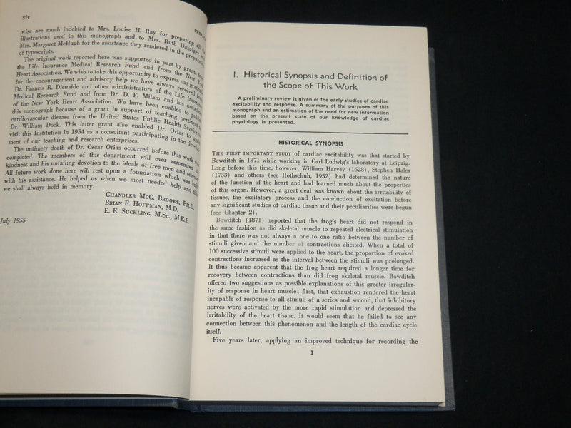 1955 EXCITABILITY OF THE HEART BOOK BY BROOKS - HOFFMAN & SUCKLING - KD 2761R