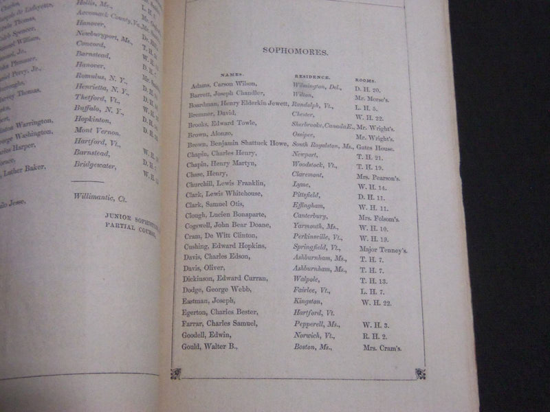 1847-1848 DARTMOUTH COLLEGE CATALOGUE - SOFTCOVER - J 2337