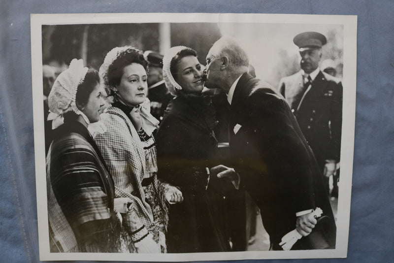 1930'S-1940'S FRENCH PRESIDENT ALBERT LEBRUN WIRE PHOTOGRAPHS- LOT OF 8 - K 3140