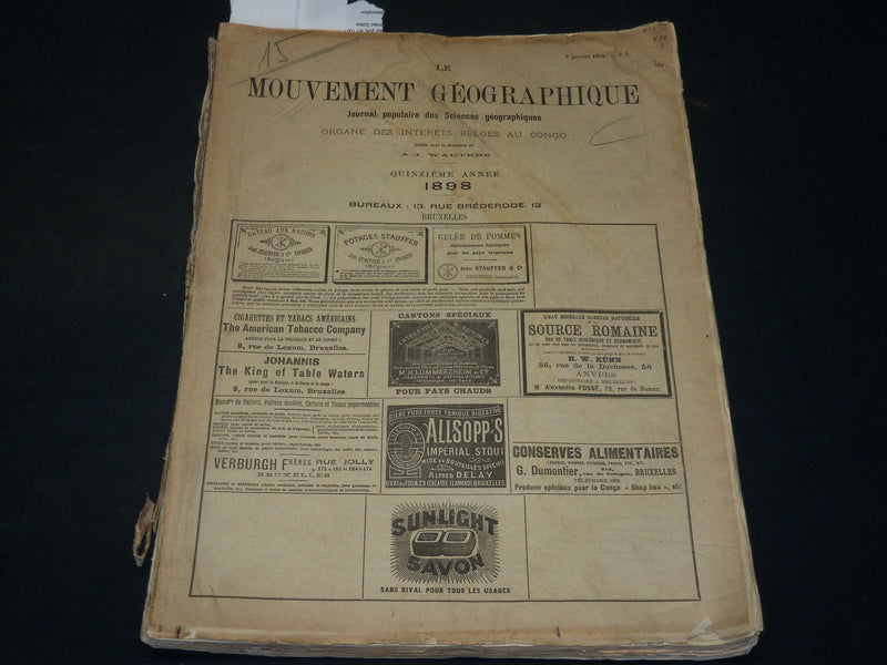 1898 JAN-DEC LE MOUVEMENT GEOGRAPHIQUE MAGAZINE BOUND VOLUME - KD 5393