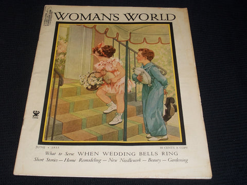 1935 JUNE WOMAN'S WORLD MAGAZINE - NICE ILLUSTRATED FRONT COVER - E 5742