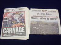 2004 MADRID TRAIN BOMB NEWSPAPER LOT OF 2 - GREAT COVERAGE & PHOTOS - NP 1872