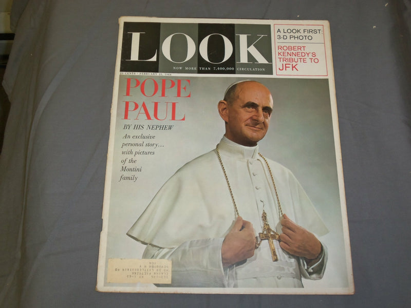 1964 FEBRUARY 25 LOOK MAGAZINE - POPE PAUL - LK 22