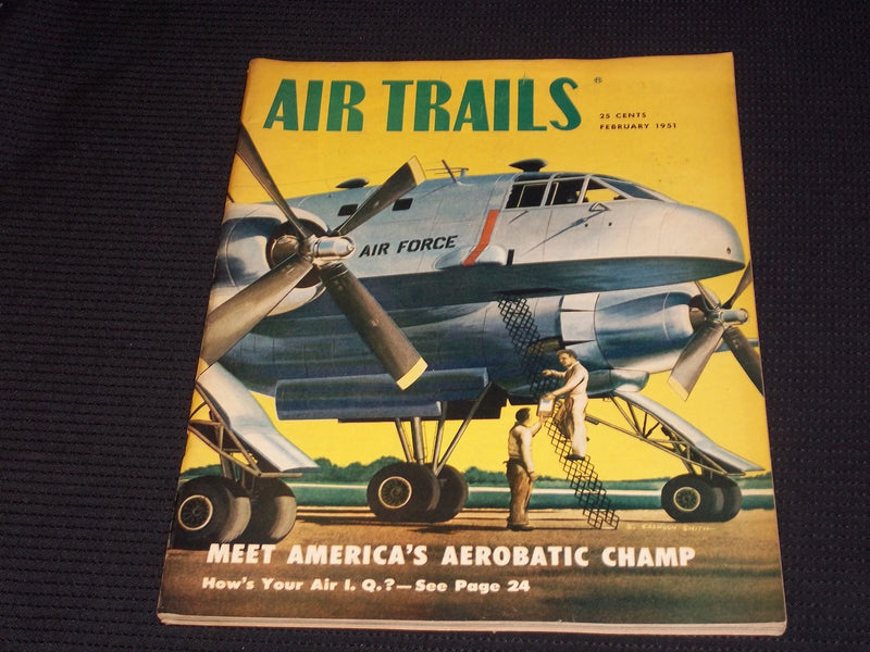 1951 FEBRUARY AIR TRAILS MAGAZINE - AEROBATIC CHAMP COVER - E 7041
