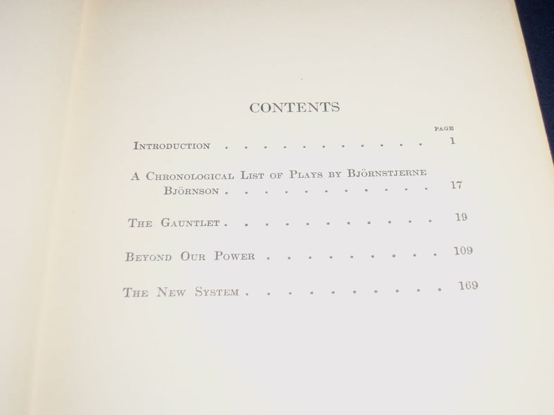1914-1916 PLAYS BOOK BY BJORNSTJERNE BJORNSON - FIRST & SECOND SERIES - KD 2172