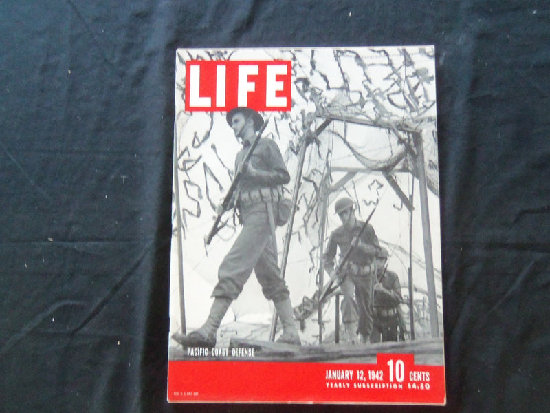 1942 JANUARY 12 LIFE MAGAZINE - PACIFIC COAST DEFENSE- L 269