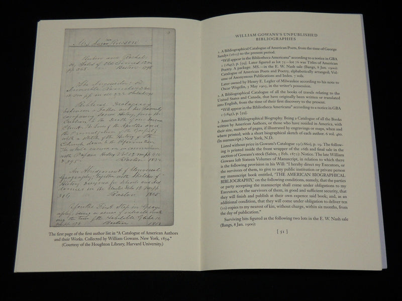 1990 WILLIAM GOWANS ANTIQUARY AND BOOKSELLER - STODDARD - MALKIN - J 6517