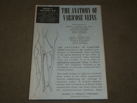 1965 THE ANATOMY OF VARICOSE VEINS BOOK BY ROBERT E. MULLARKY, M. D. - KD 6270