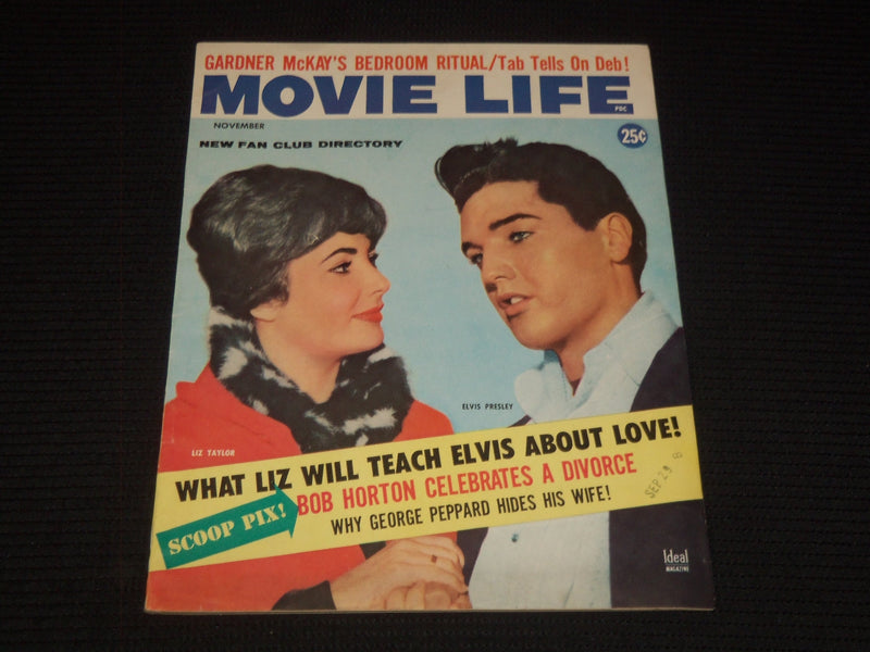 1960 NOVEMBER MOVIE LIFE MAGAZINE - ELIZABETH TAYLOR & ELVIS PRESLEY - E 15964
