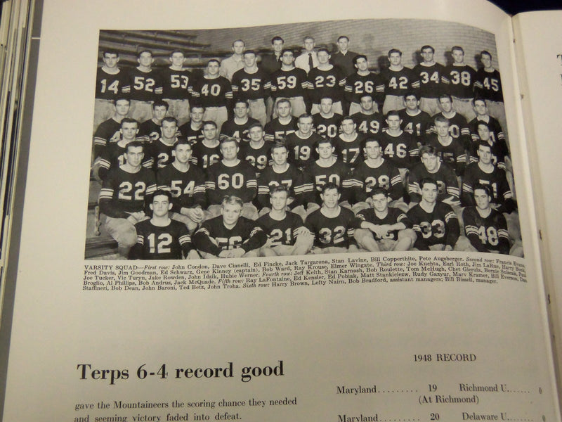 1949 TERRAPIN UNIVERSITY OF MARYLAND YEARBOOK VOL. 48 - GREAT PHOTOS - YB 726