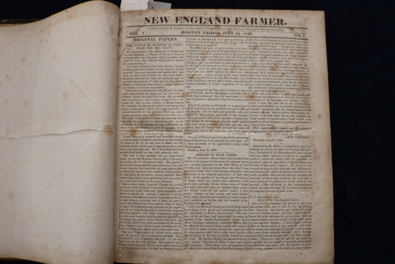 1826-1827 NEW ENGLAND FARMER BOUND VOLUME #5 - KD 9535