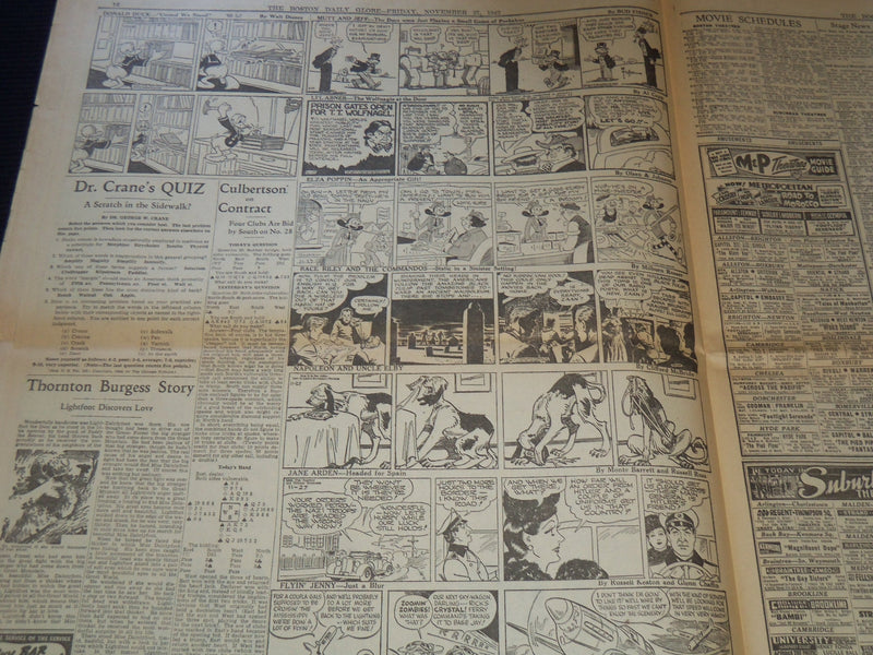 1942 NOVEMBER 27 BOSTON DAILY GLOBE NEWSPAPER - SOVIETS SWEEP ON - NT 9460