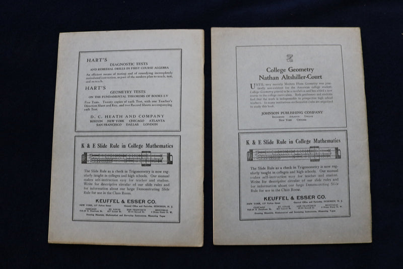 1929 THE AMERICAN MATHEMATICAL MONTHLY MAGAZINE - LOT OF 8 - O 3482