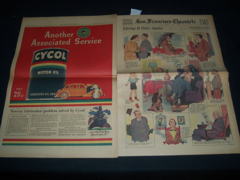 1936 APRIL SAN FRANCISCO CHRONICLE MAGAZINE SECTIONS - GOOSE GOSLIN AD - NP 3712