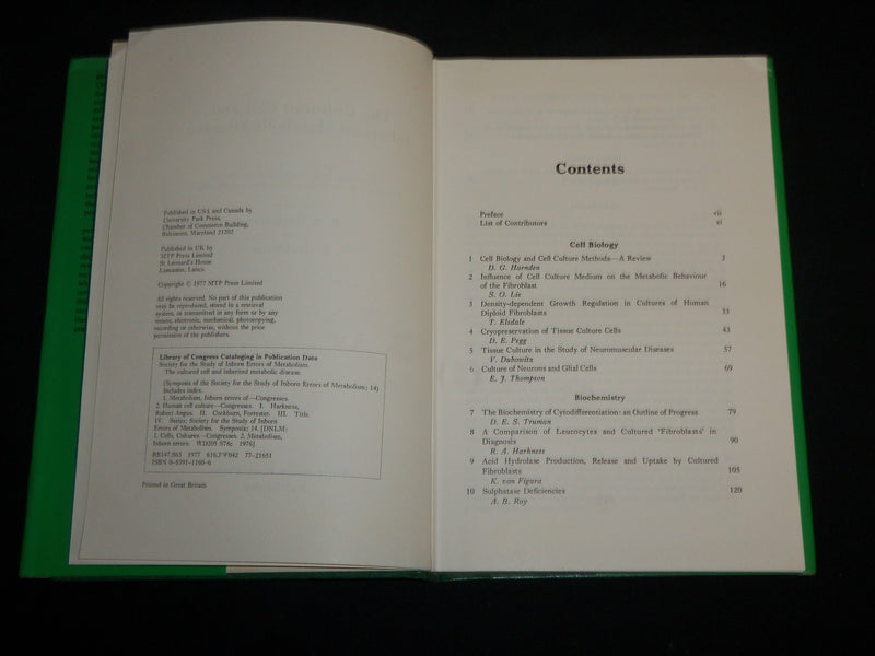 1977 THE CULTURED CELL AND INHERITED METABOLIC DISEASE HARDCOVER BOOK - KD 7162