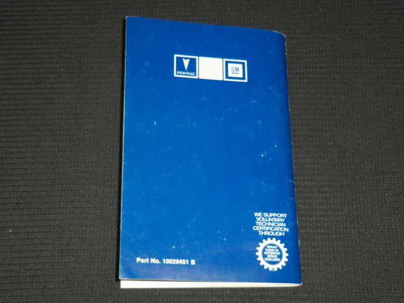 1984 PONTIAC GRAND PRIX BONNEVILLE OWNERS MANUAL - J 7328
