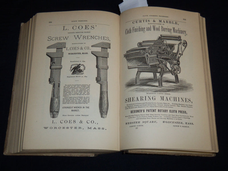 1883 WORCESTER DIRECTORY OF CITIZENS & BUSINESS NO. 40 - FOLD-OUT MAP - KD 4502K