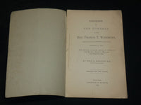 1874 DISCOURSE AT THE FUNERAL OF REV. FRANCIS TUCKER WASHBURN - J 6081