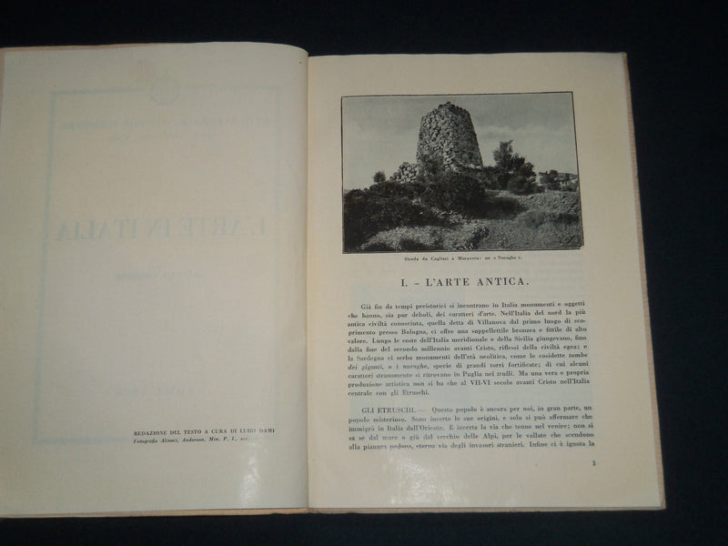1925 L'ARTE IN ITALIA SOFTCOVER BOOK - SECONDA EDIZIONE - NICE PHOTOS - J 3993