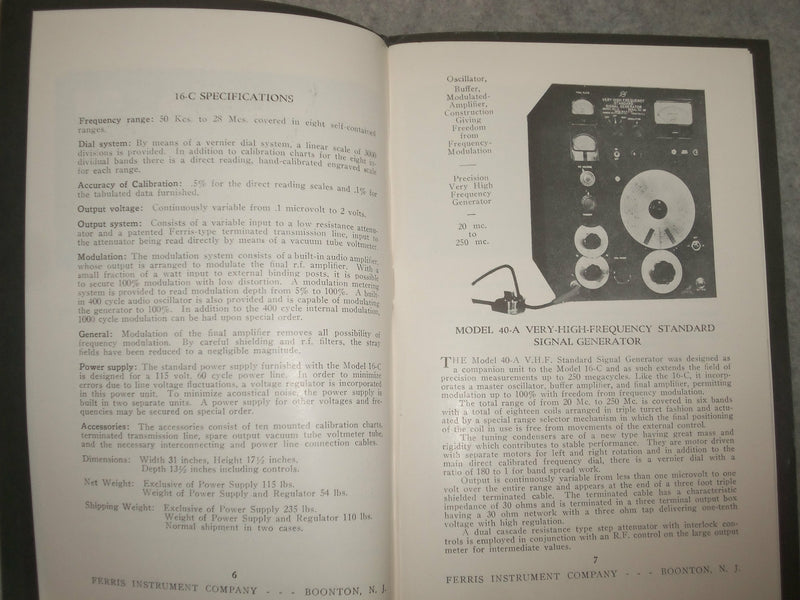 FERRIS INSTRUMENT COMPANY CATALOGUE NO. 49 - J 6345