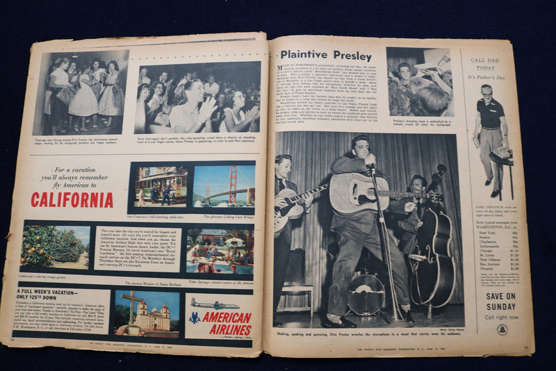 1956 JUNE 17 WASHINGTON STAR MAGAZINE - CHRIS WHITE - ELVIS PRESLEY - E 23340