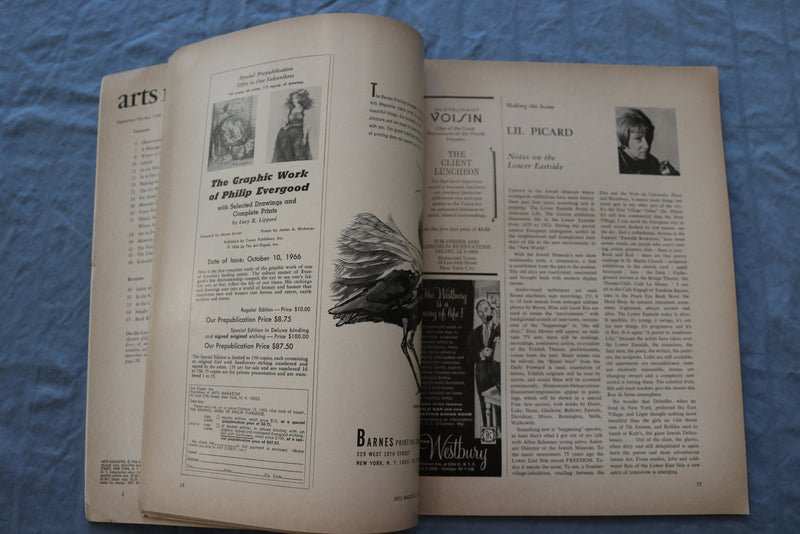 1966 SEPTEMBER/OCTOBER ARTS MAGAZINE - WHITNEY WINDOW - ST 5509T