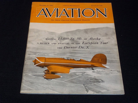 1929 DECEMBER 21 AVIATION MAGAZINE - MAPPING ALASKA FRONT COVER - E 4231