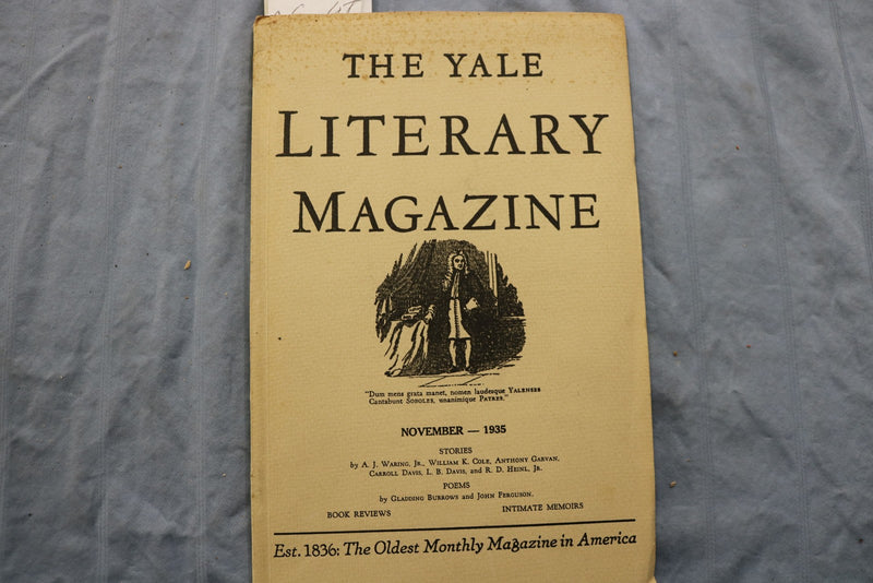 1935 NOVEMBER THE YALE LITERARY MAGAZINE - K 3230
