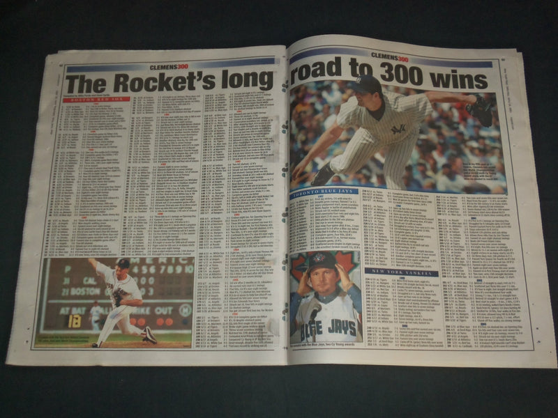 2003 JUNE 14 NEW YORK POST NEWSPAPER - ROGER CLEMENS WINS 300TH GAME - NP 4149