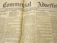 1877 APRIL 4 WEEKLY COMMERCIAL ADVERTISER NEWSPAPER - BROOKLYN BRIDGE - NP 8977
