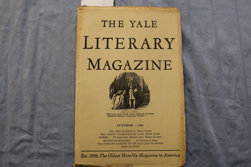 1935 OCTOBER THE YALE LITERARY MAGAZINE - BRENDAN GILL - K 3229