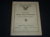 1918 GRAND CONCERT ST. DOMINIQUE PROGRAMME MAGAZINE - LEWISTON, ME - B 6578
